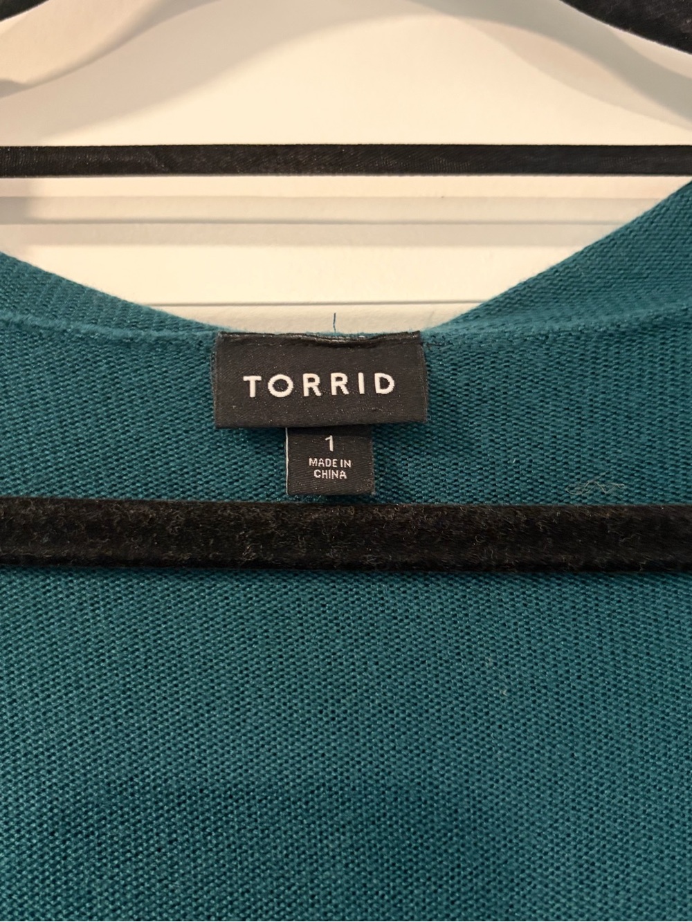 3/$20 Torrid Teal Open-Front Long Cardigan with Pockets and Hood - Picture 2 of 6